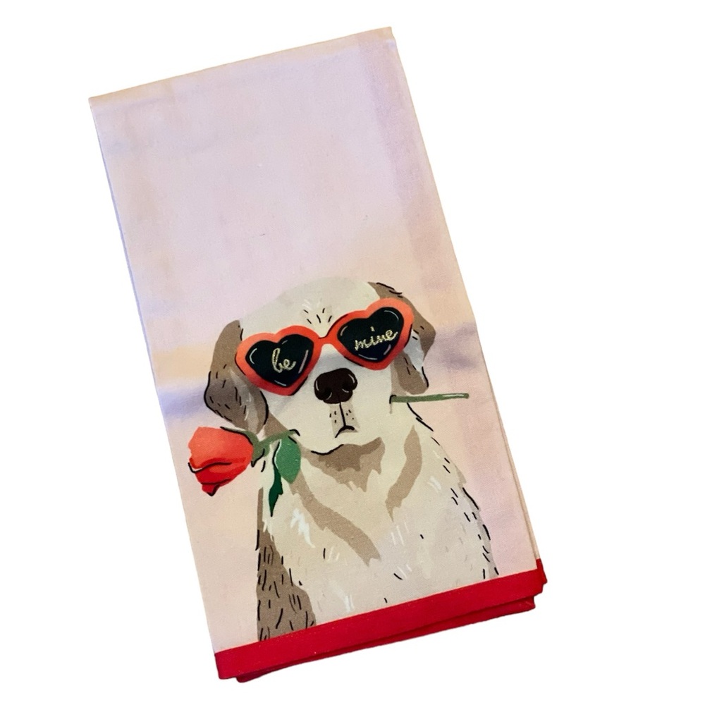 ANTHROPOLOGIE x AMY HEITMAN Puppy Love Dish Towel - New In Package